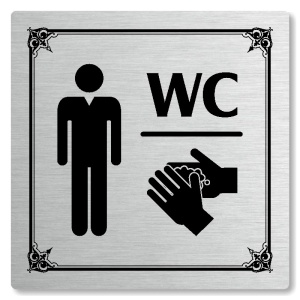 WC muži, 148x148mm, stříbrná, Nebraska